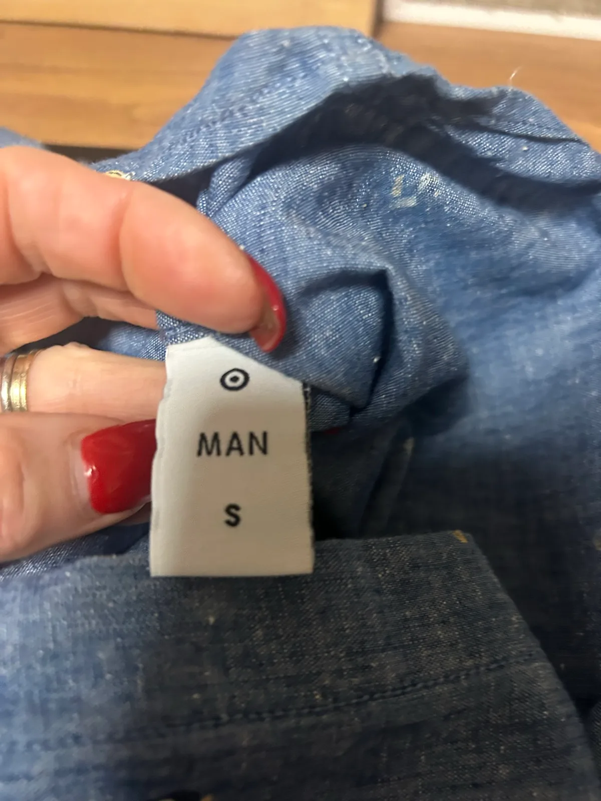 Men’s target blue chambray shirt – photo 5