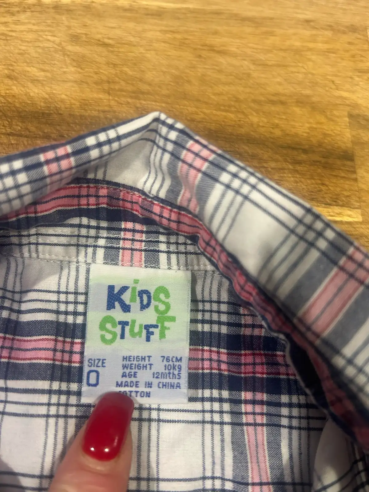 Kids stuff boys plaid shirt size 0 – photo 2