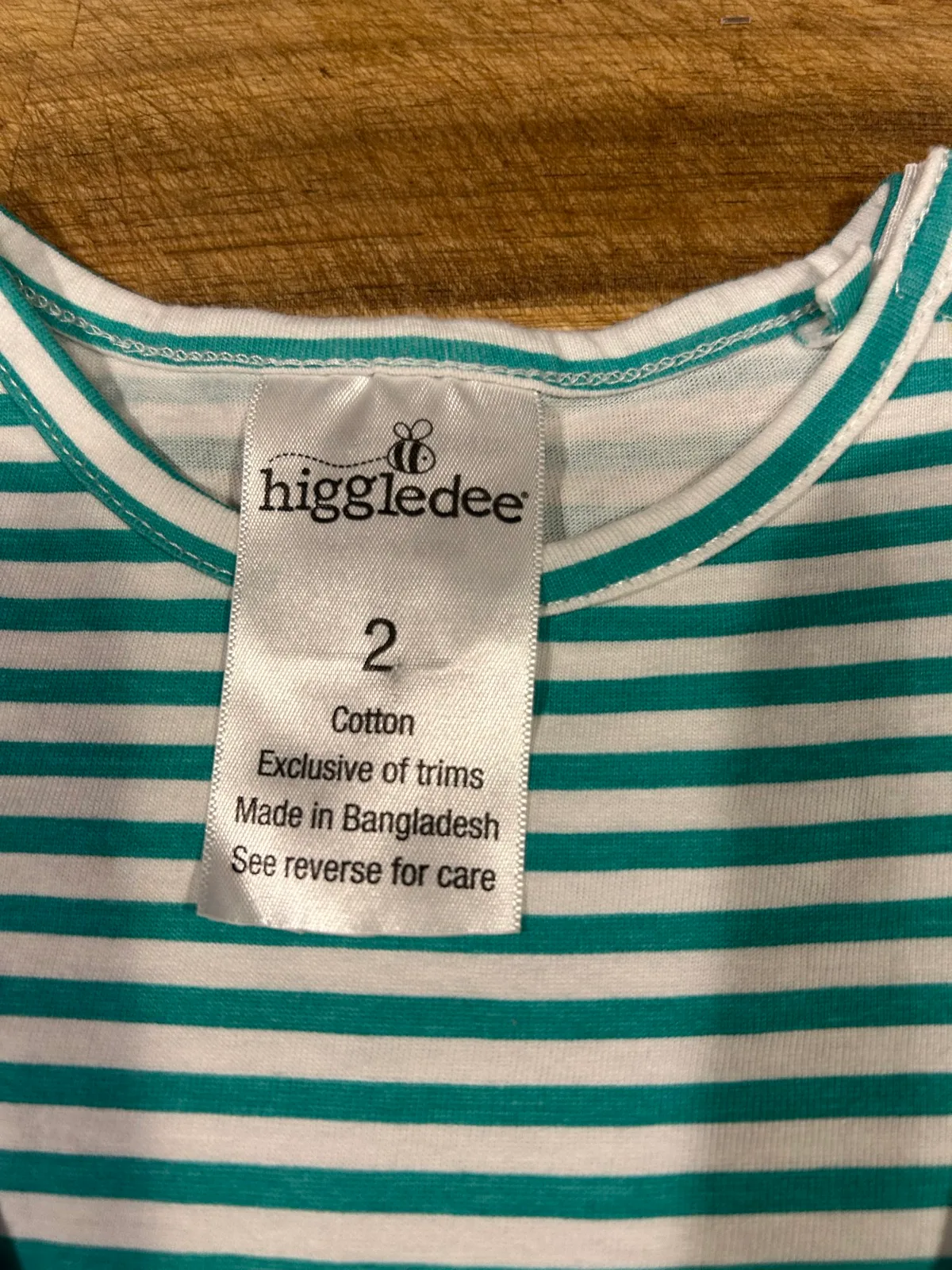 Higgledee girls green/white striped set – photo 3