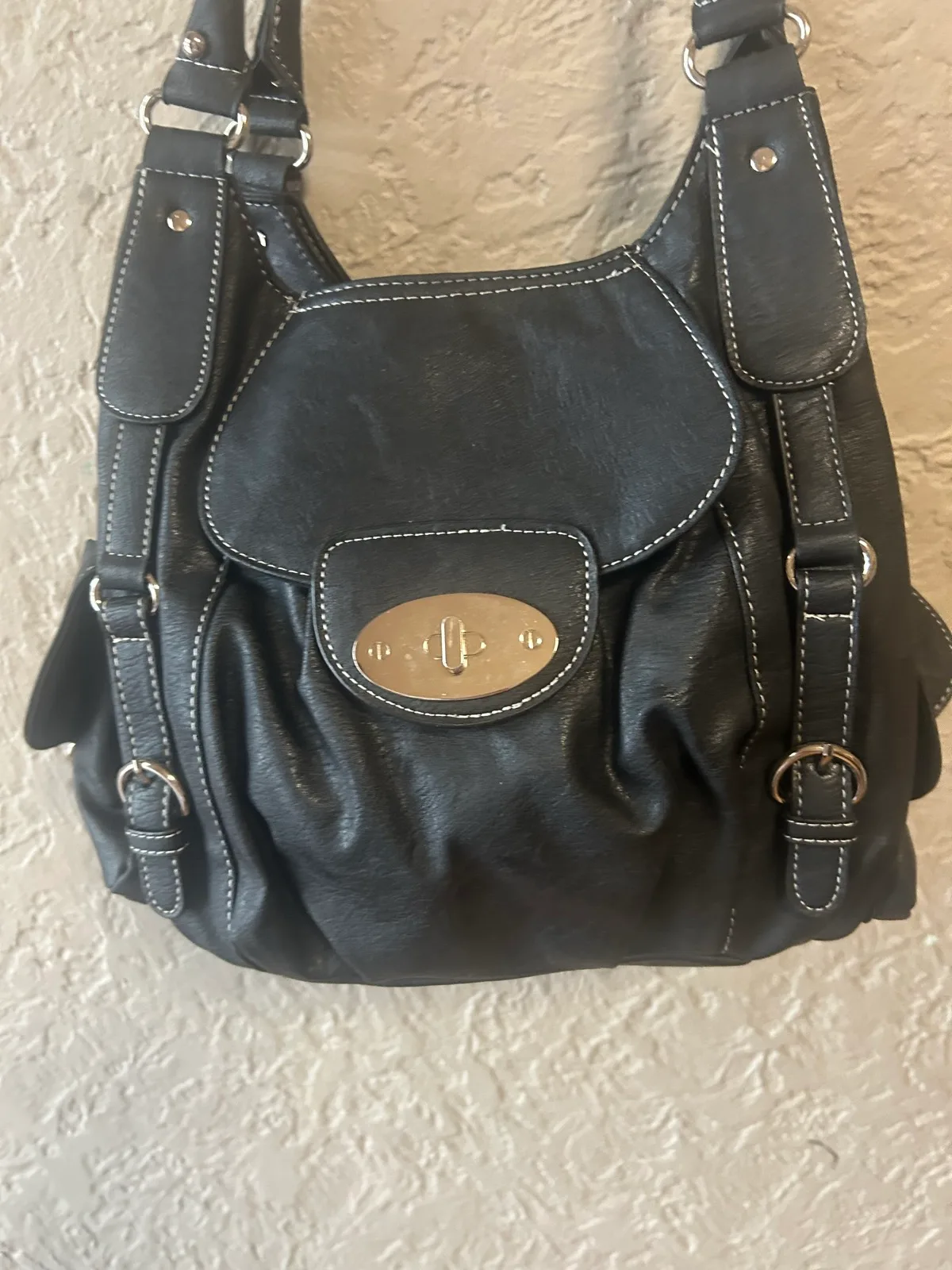 Laura jones black faux leather shoulder bag – photo 2