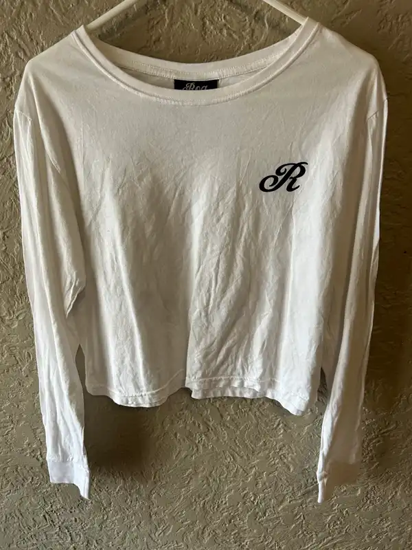 Roq white long sleeve cropped top