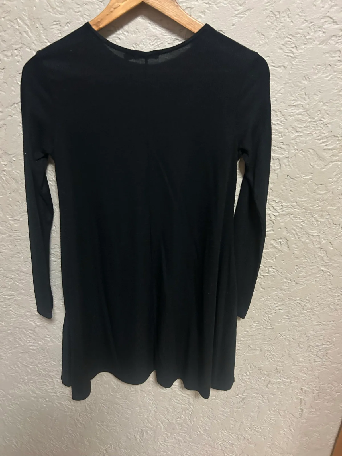 Boohoo long sleeve black ribbed casual dress — photo 3