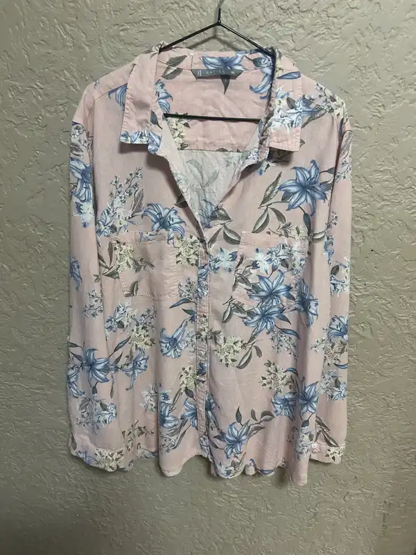 Katie’s long sleeve floral shirt