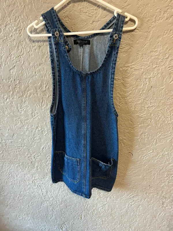 The denim club blue denim tank dress/pinafore