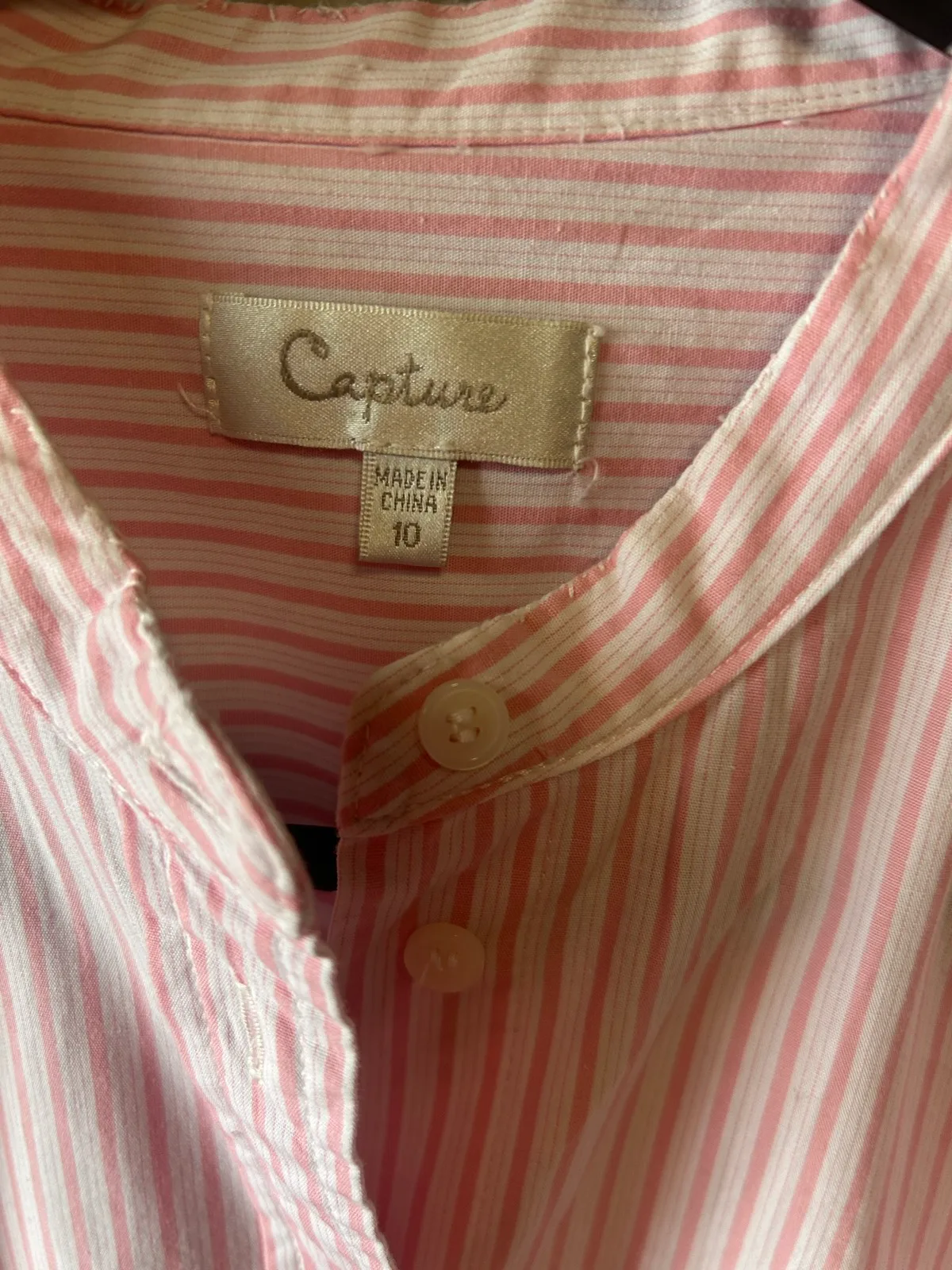 Capture pink/white striped 3/4 sleeve shirt – photo 2