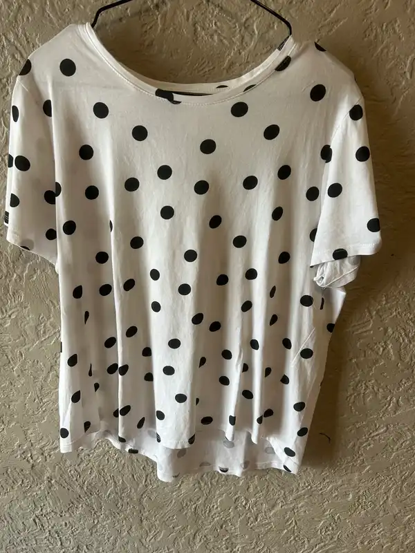 Anko white/black polka dot tee