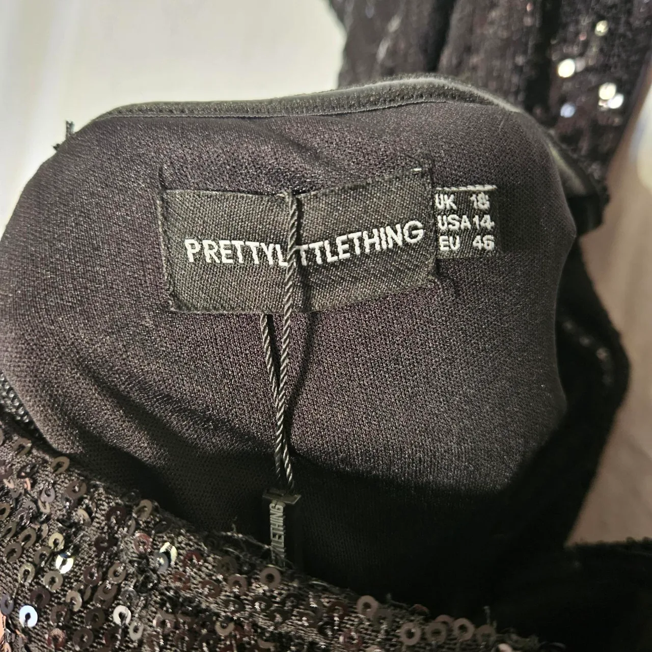 Black sequin off the shoulder dress with black sequins — photo 6