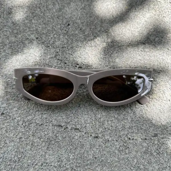 Khaki Brown Oval Sunglasses | DG19605-01