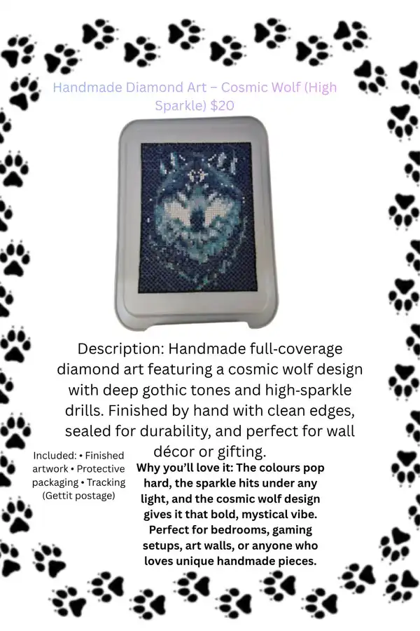 Handmade Diamond Art – Cosmic Wolf (High Sparkle)