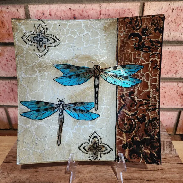 Dragonfly platter/decore