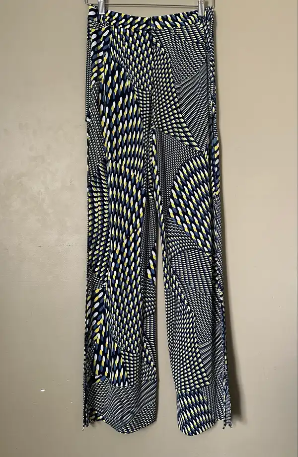 Label | Label Women’s Wide-Leg Dress Pants Size 10 Geometric Stretch