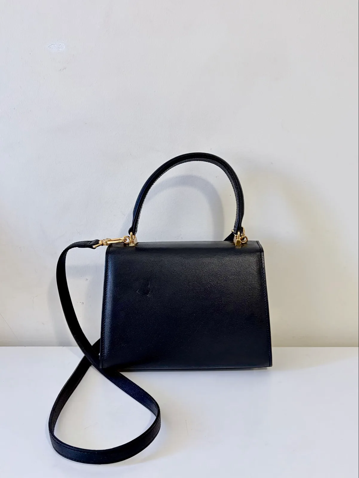 Fendi Vintage Selleria Structured Black Calfskin Top‑Handle Bag (1998–2003) – photo 6