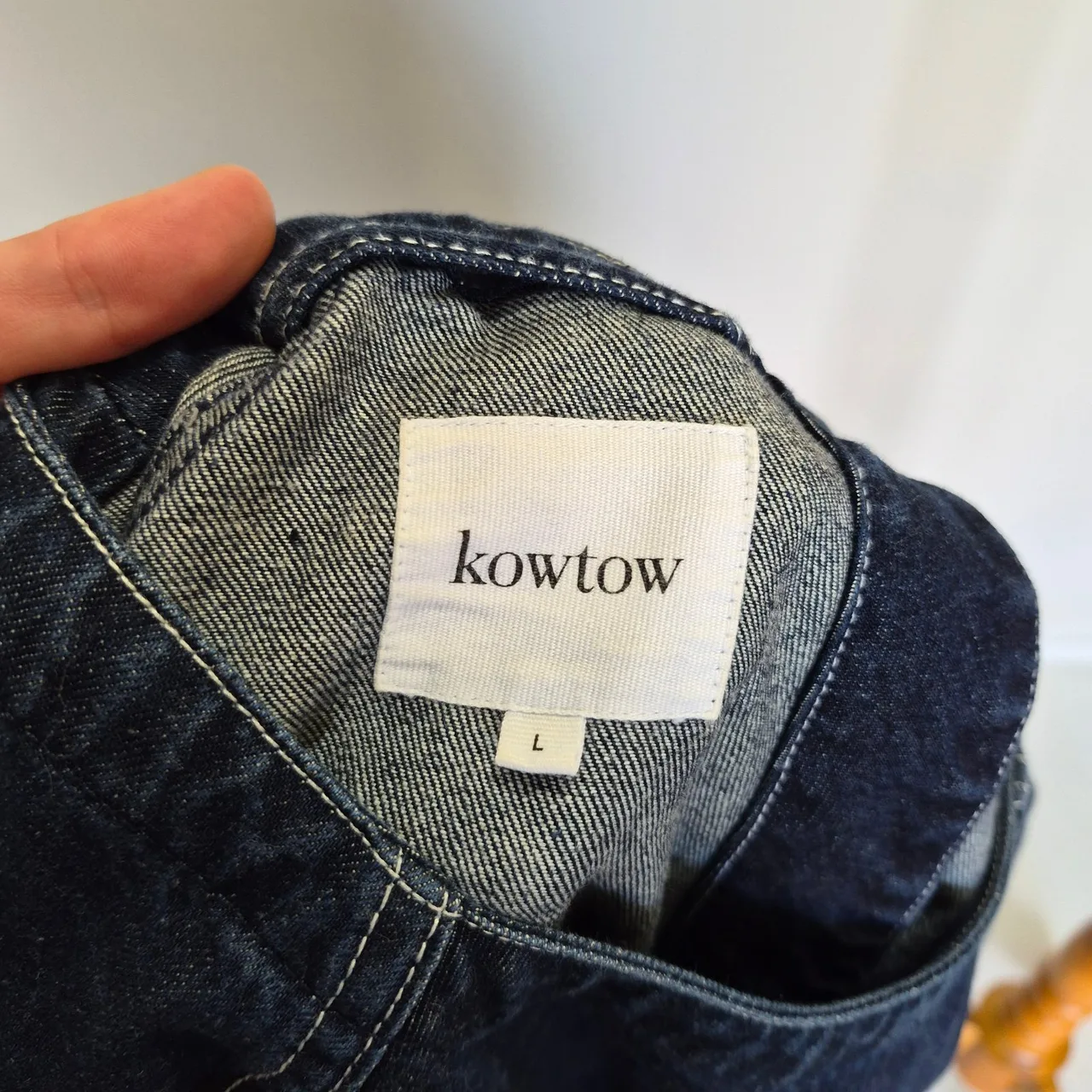 Kowtow Technique Dark Blue Denim Mini Dress with Belt Size L – photo 8