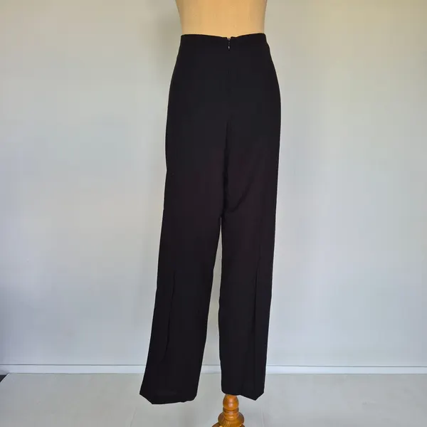 Anthea Crawford Black Wool Crepe High Rise Tapered Dress Pants Size 12