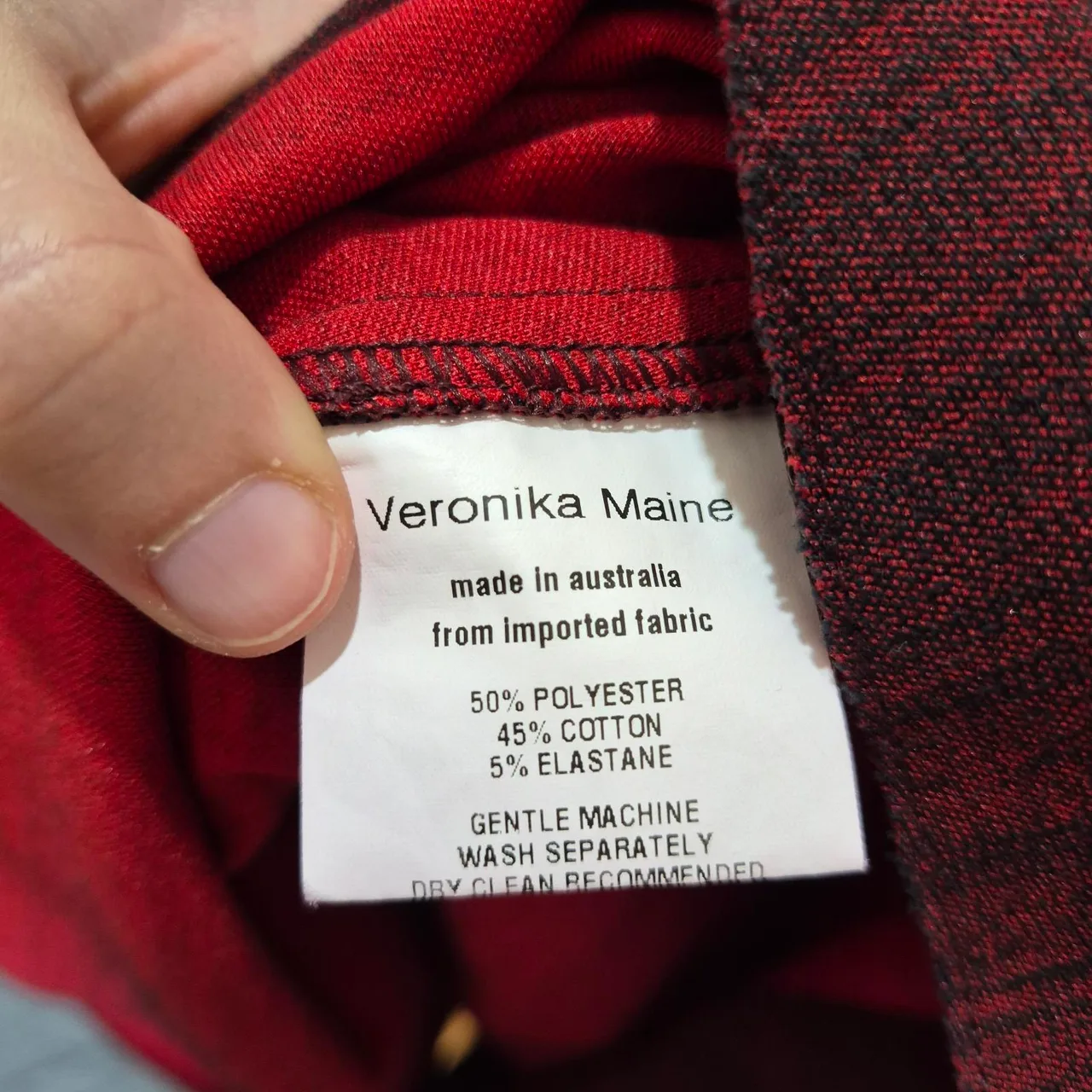 Veronika Maine Wine Red Marle Ponte Corporate Midi Skirt Size 16 – photo 8