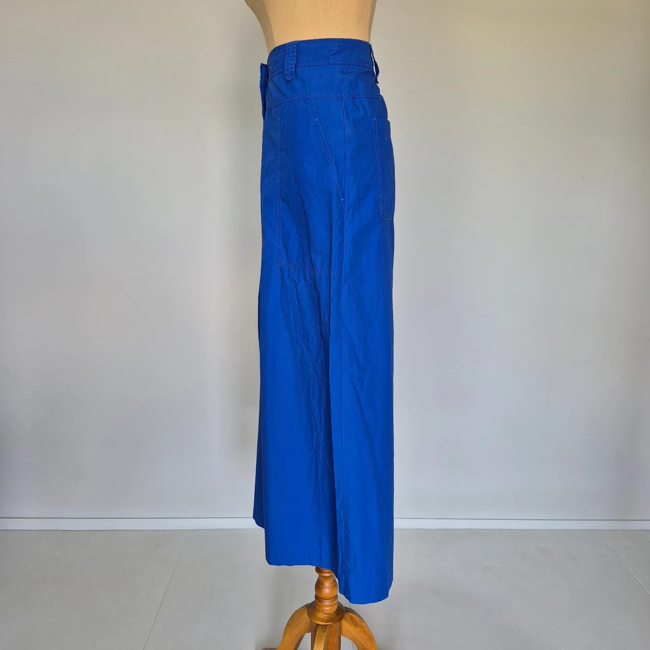Witchery Blue Cotton High Rise Wide Leg Pants Size 12 — photo 3