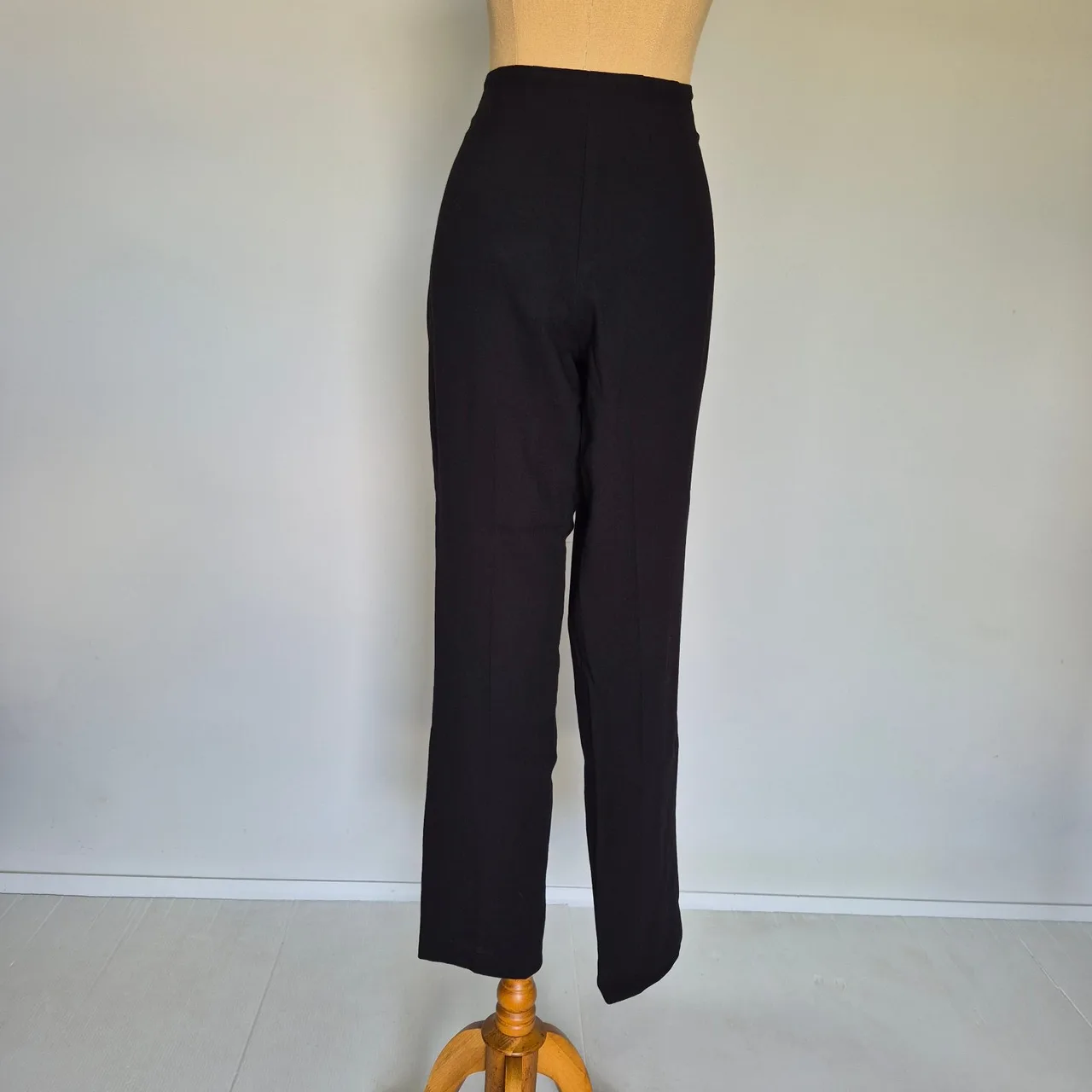 Anthea Crawford Black Wool Crepe High Rise Tapered Dress Pants Size 12 — photo 4