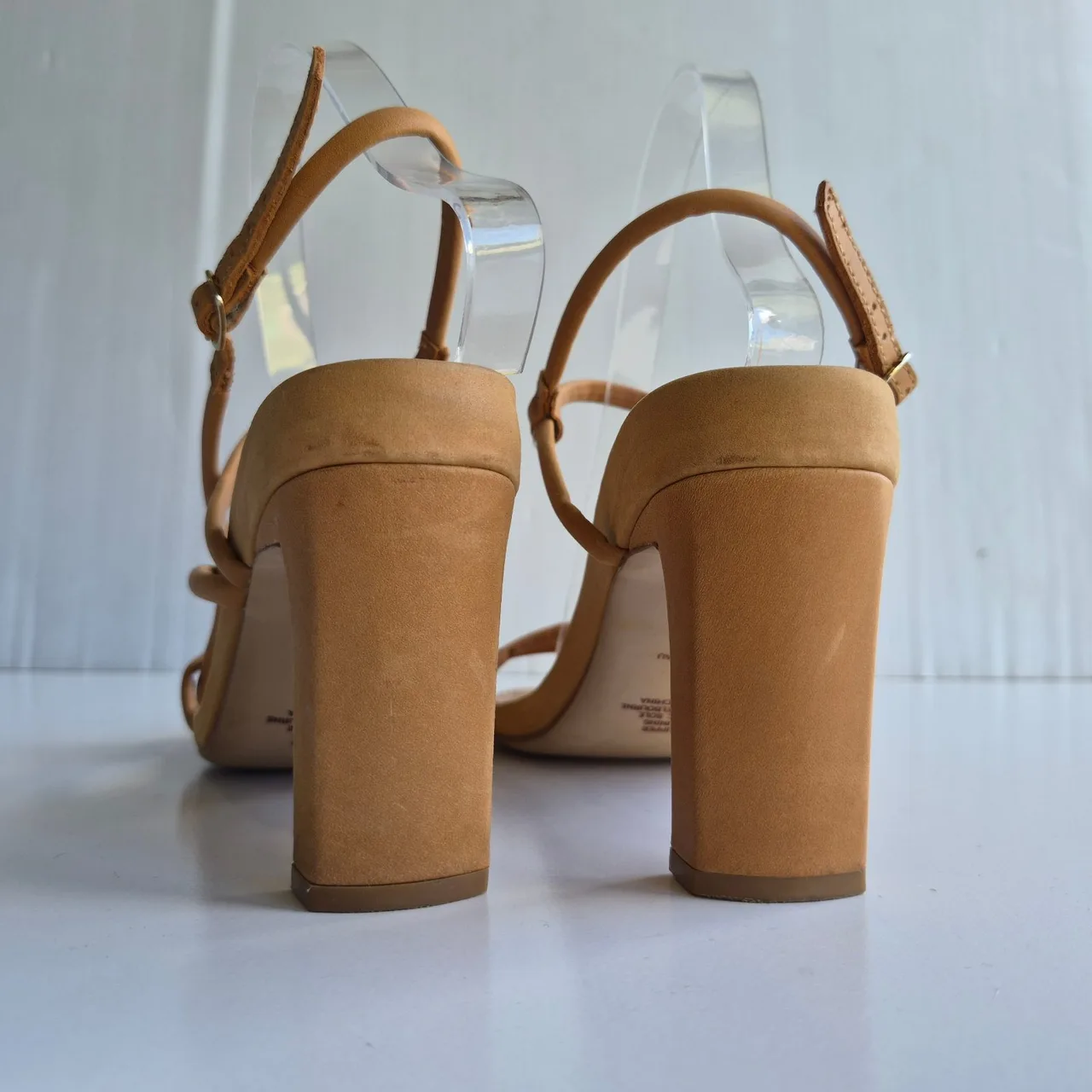 Bared Godwit Tan Brown Strappy Open Toe Block Heels Size 41 — photo 5