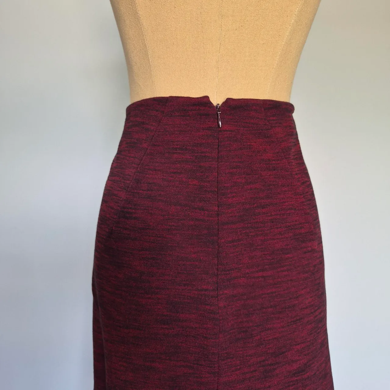 Veronika Maine Wine Red Marle Ponte Corporate Midi Skirt Size 16 – photo 5