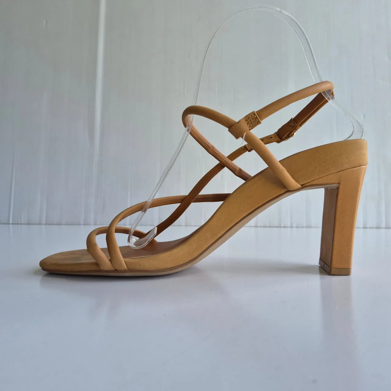 Bared Godwit Tan Brown Strappy Open Toe Block Heels Size 41 — photo 4