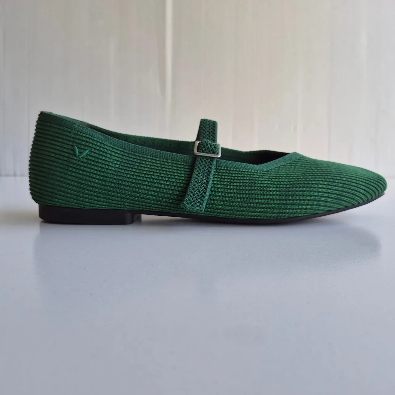 Vivaia Margot Green Knitted Square Toe Mary-Jane Flats Size 43 — photo 3