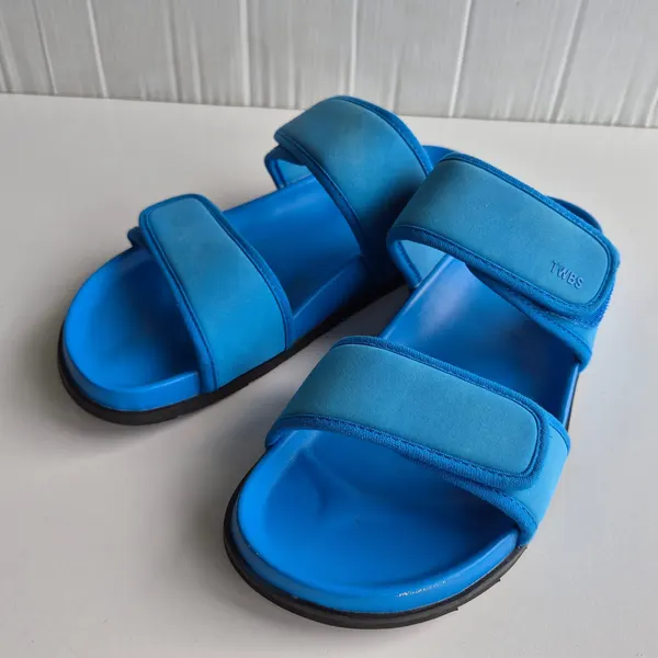 Twoobs Slidekick Blue Neoprene Adjustable Open Toe Slides Size 41