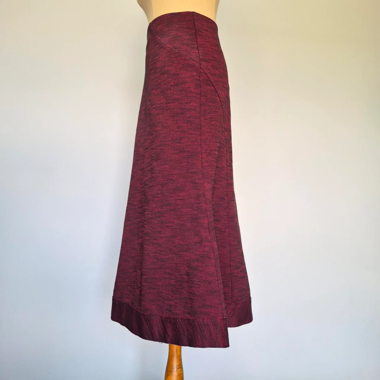 Veronika Maine Wine Red Marle Ponte Corporate Midi Skirt Size 16 – photo 2