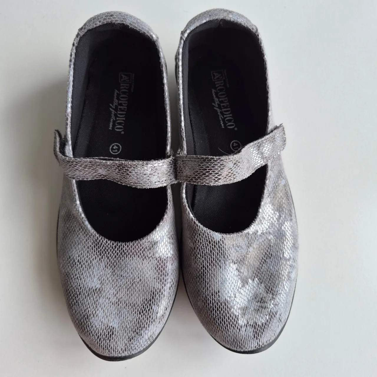 Arcopedico L45 Silver Floral Lytech Mary Jane Comfort Shoes Size 41 – photo 2