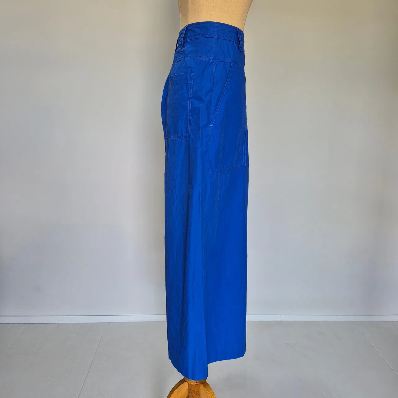 Witchery Blue Cotton High Rise Wide Leg Pants Size 12 — photo 2