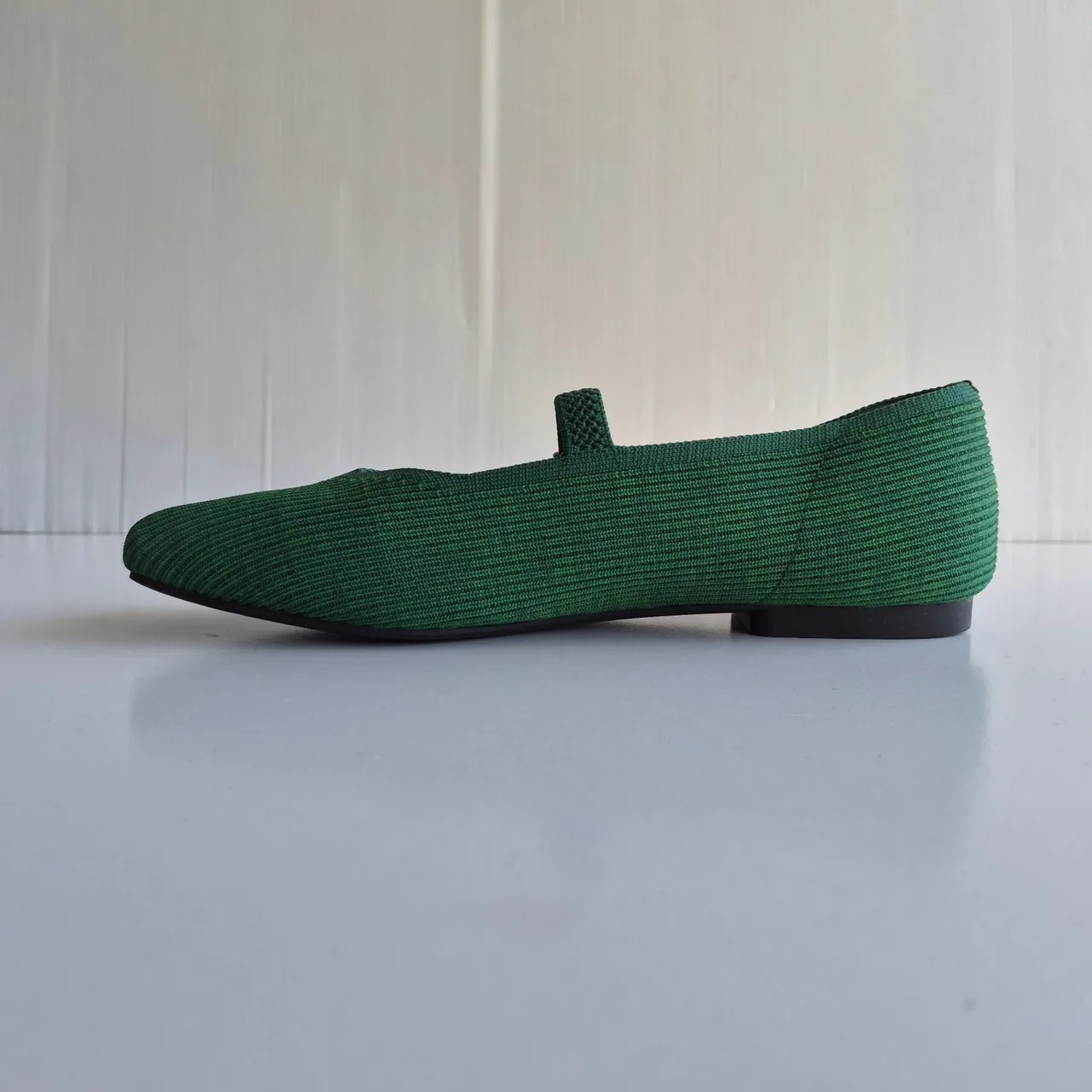Vivaia Margot Green Knitted Square Toe Mary-Jane Flats Size 43 — photo 4