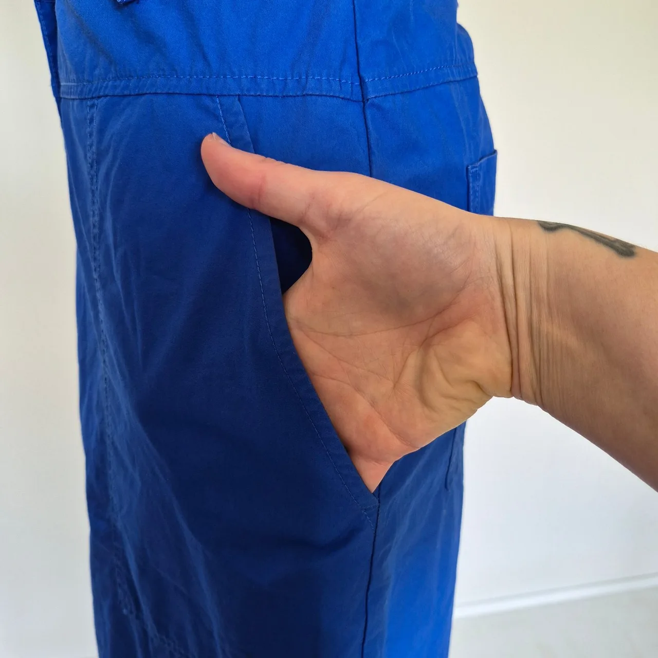 Witchery Blue Cotton High Rise Wide Leg Pants Size 12 — photo 7