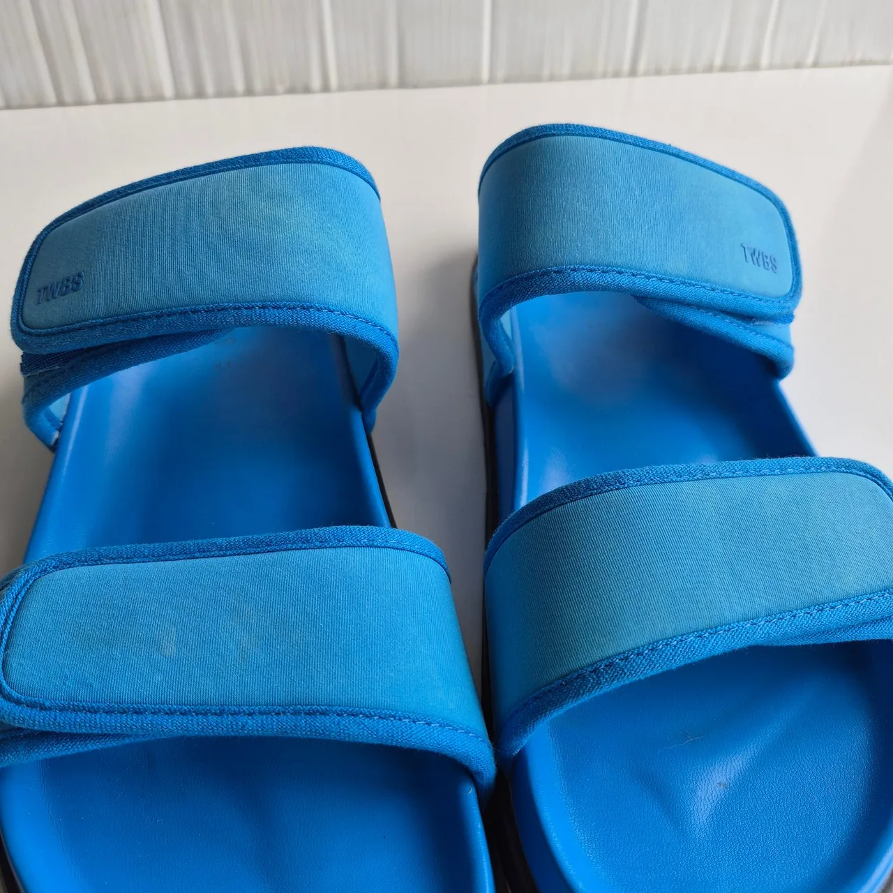 Twoobs Slidekick Blue Neoprene Adjustable Open Toe Slides Size 41 – photo 7