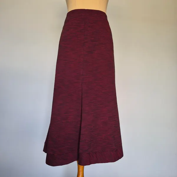 Veronika Maine Wine Red Marle Ponte Corporate Midi Skirt Size 16