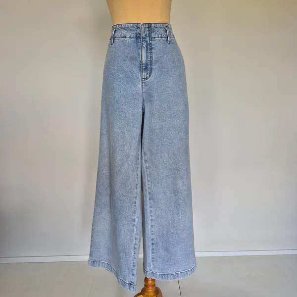 Country Road Light Blue Wash Denim High Rise Wide Leg Jeans Size 16