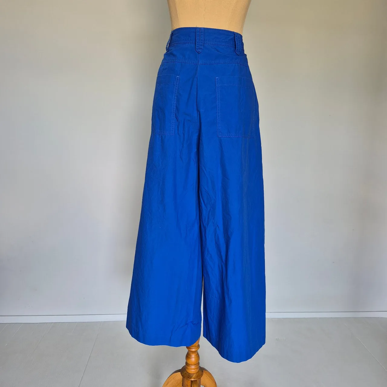Witchery Blue Cotton High Rise Wide Leg Pants Size 12 — photo 4