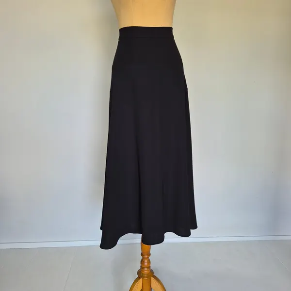 Veronika Maine Black Crepe Flowy Maxi Skirt Plus Size 18