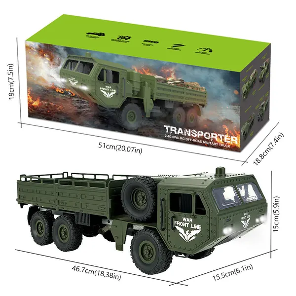 2.4G 6WD Transporter 9 RC Military Truck with Remote