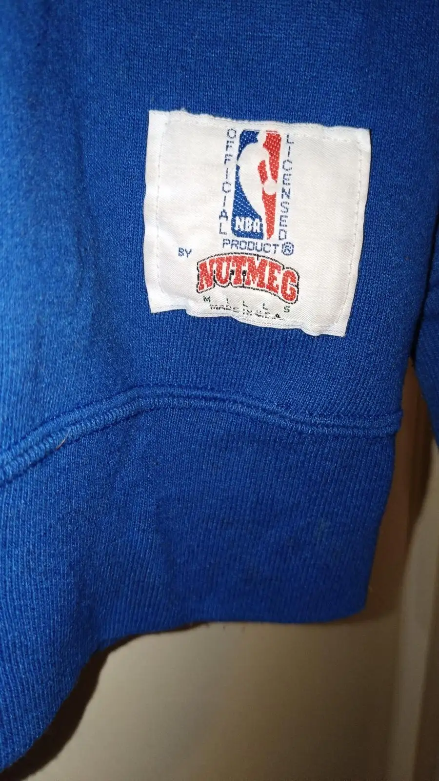Vintage 90s Detroit Pistons Nutmeg Mills NBA Crewneck Sweatshirt Royal Blue Men' – photo 2