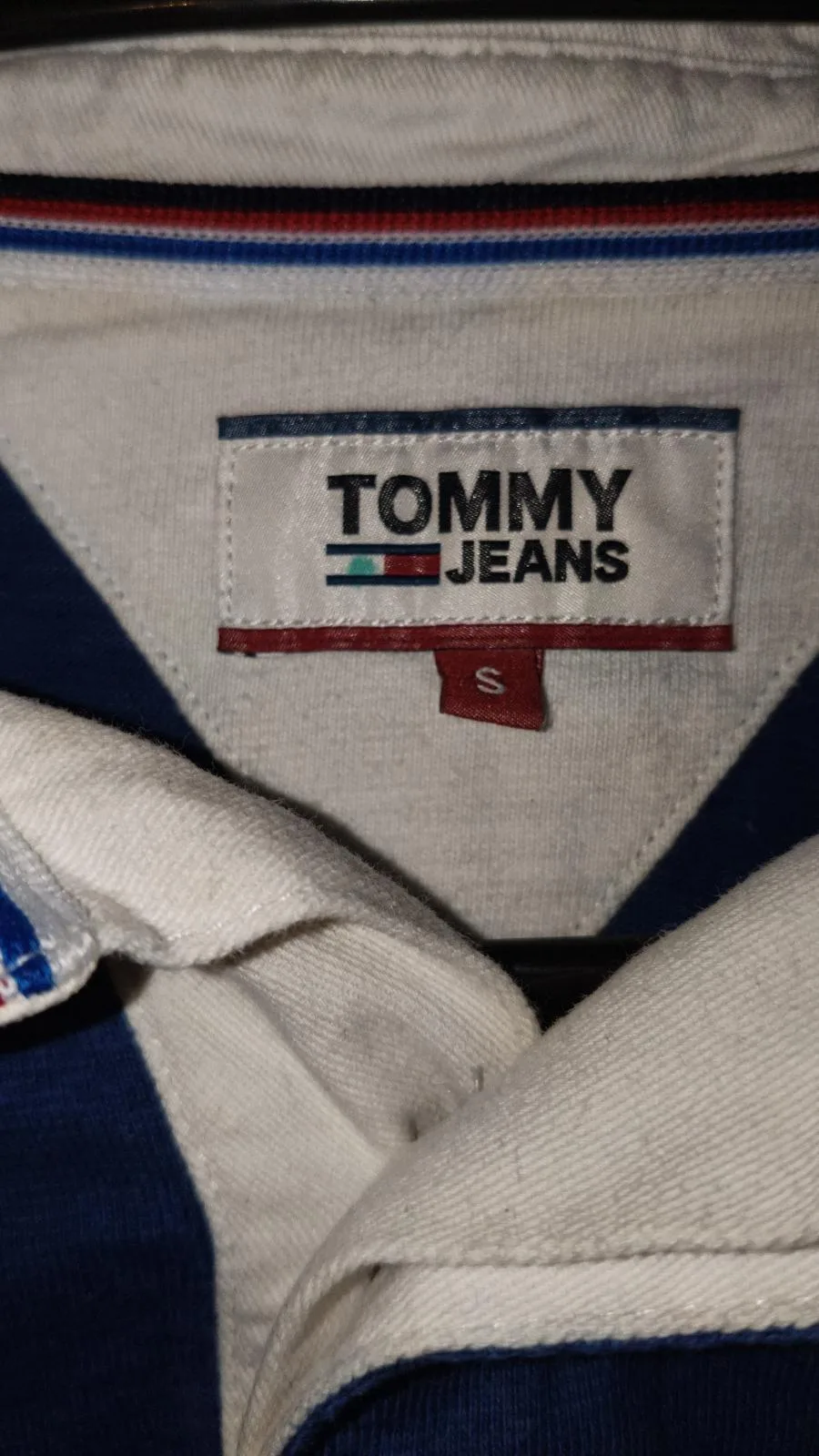 Tommy Jeans Colorblock Long Sleeve Rugby Shirt Navy Red White Men's Size – photo 2