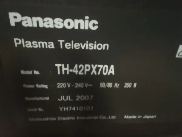 2007 Panasonic Plasma 55 inch colour television