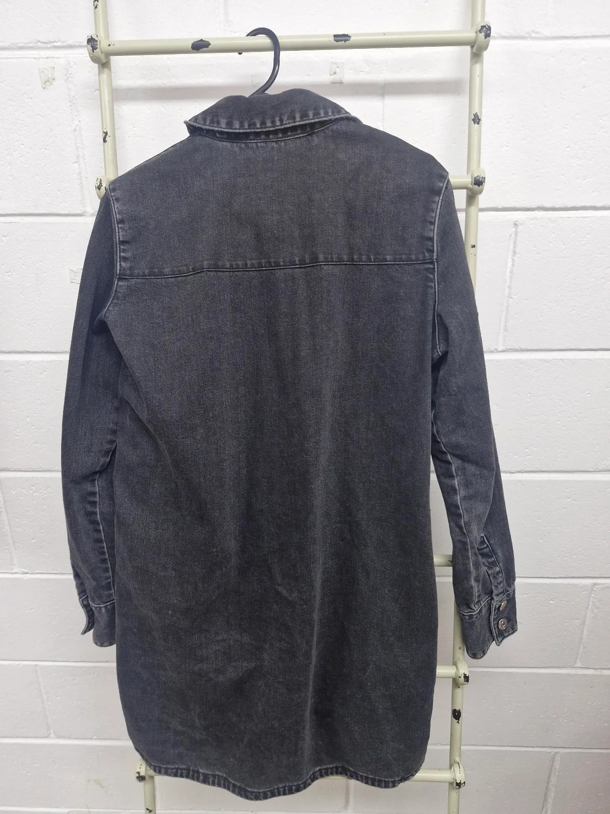 Zara Black Denim Shirt Dress — photo 5