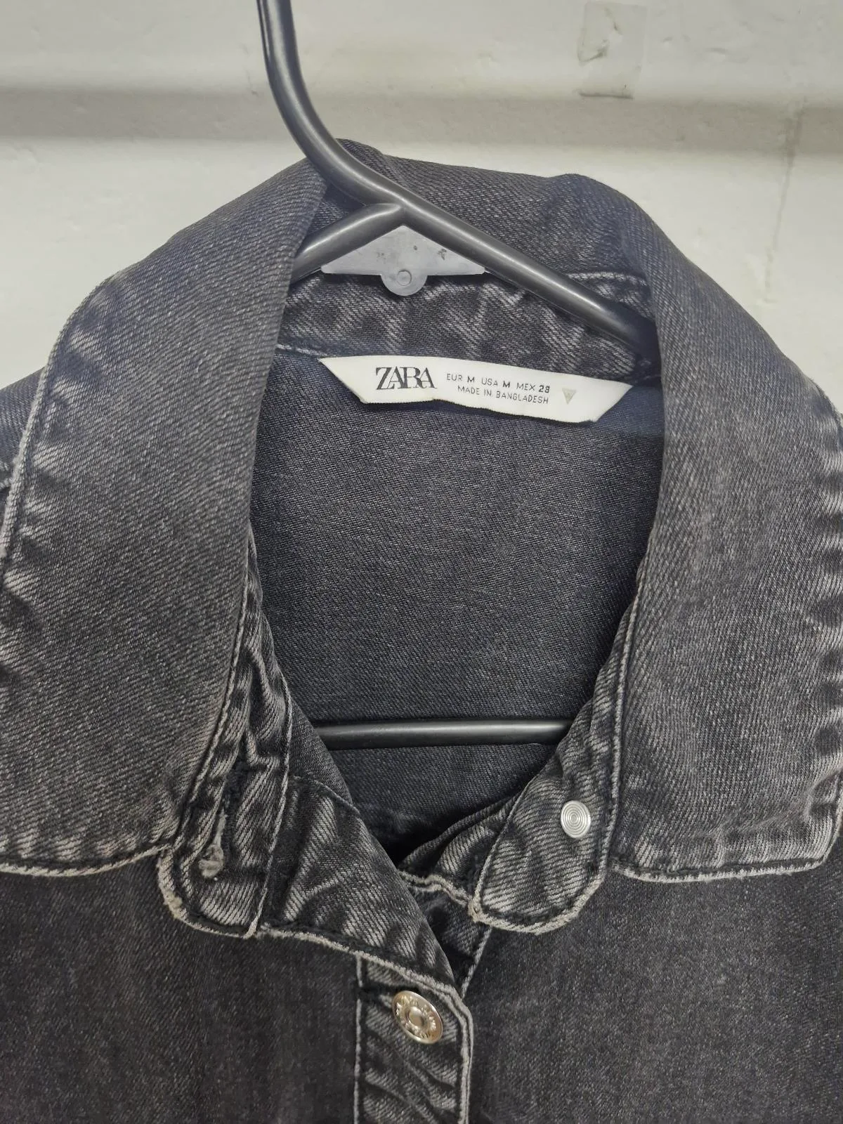 Zara Black Denim Shirt Dress — photo 2