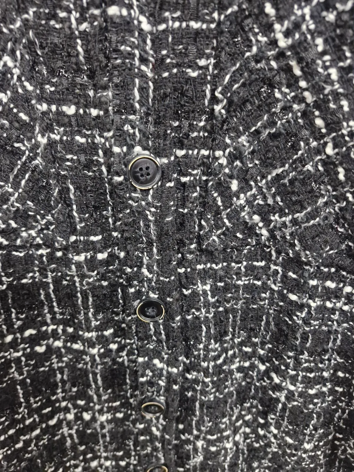Charlie Luciano Milano Black and White Textured Tweed Shirt Jacket — photo 3