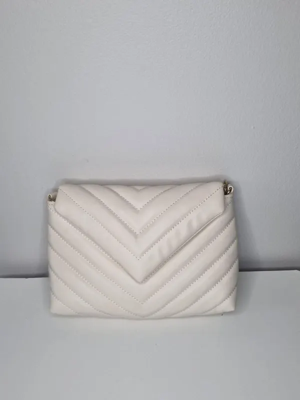 Quilted cream crossbody bag