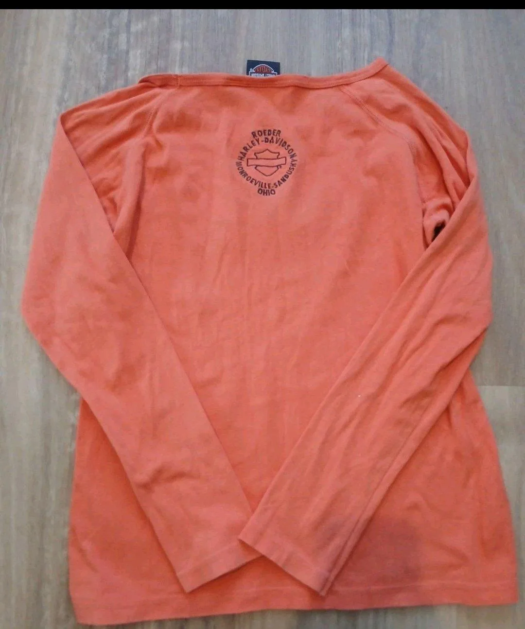 Vintage Harley-Davidson Embroidered Long Sleeve Top - Orange — photo 3