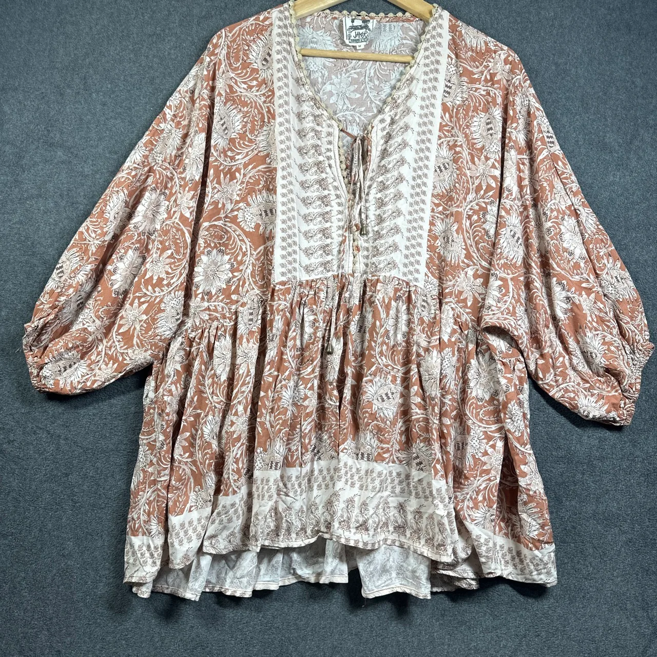 Jaase Indah Print Chloe Top oversized bohemian blouse size M — photo 2