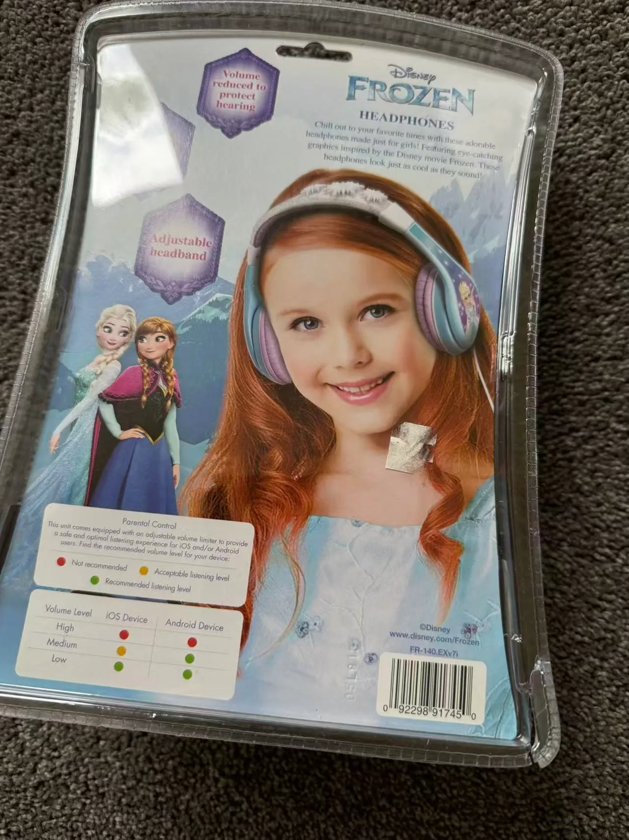 Disney Frozen Elsa Anna Kids Children's Volume Limiting Over-Ear Wired Headphone — photo 2