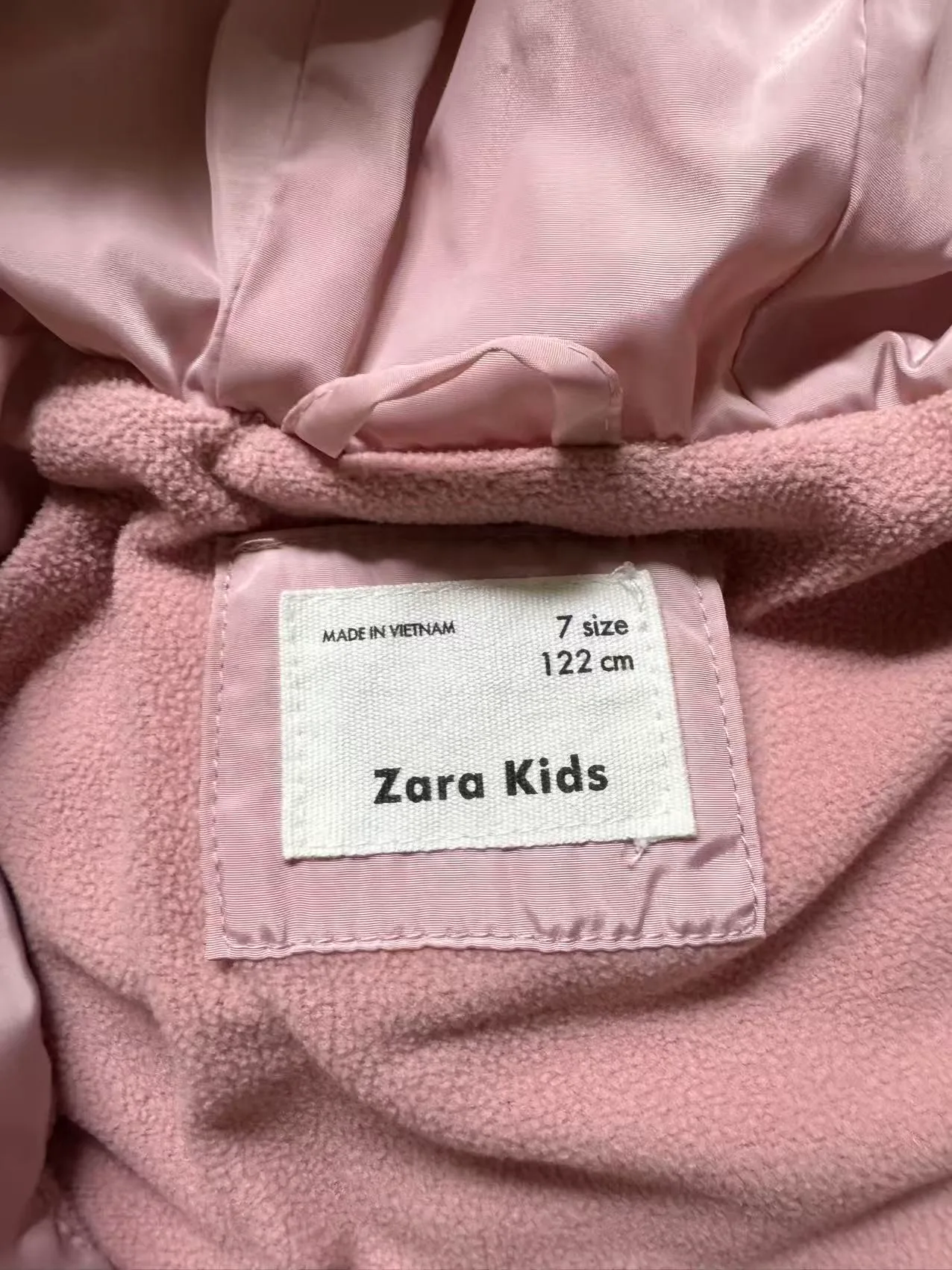 Zara Kids Girls Light Pink Hooded Coat Size 7 — photo 2