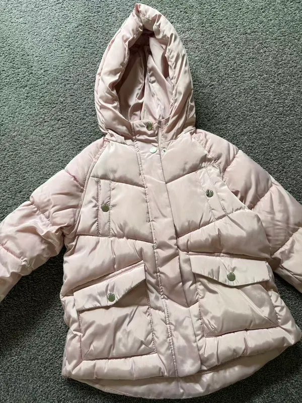 Zara Kids Girls Light Pink Hooded Coat Size 7