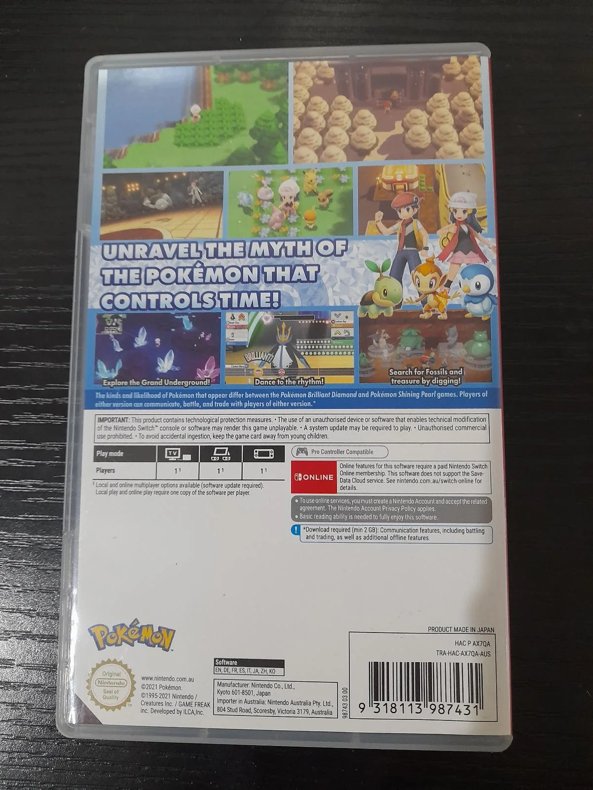 Pokemon brilliant diamond Nintendo switch Game w/Case (great condition) – photo 2